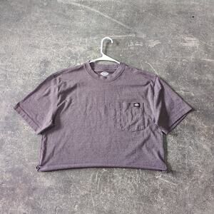 Dickies Crop Top Shirt Womens M Brown Pocket T Cropped Summer Blank